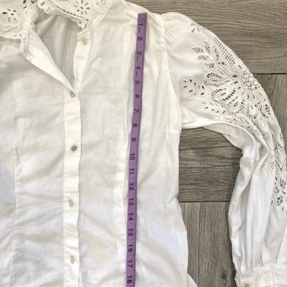 Elegant White Long Sleeve Women's Vintage Blouse (UNIQUE) - Picture 10 of 11